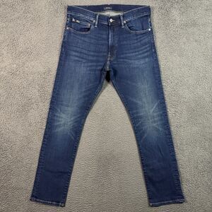 Polo Ralph Lauren Jeans Mens 33x32 Blue Varick Slim Straight Fit Dark Wash Denim
